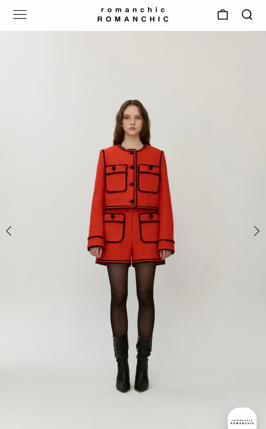 로맨시크 레드 트위드 자켓 상품이미지1