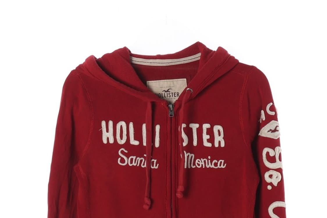 홀리스터 레드 자수 로고 후드집업 S 상품이미지4