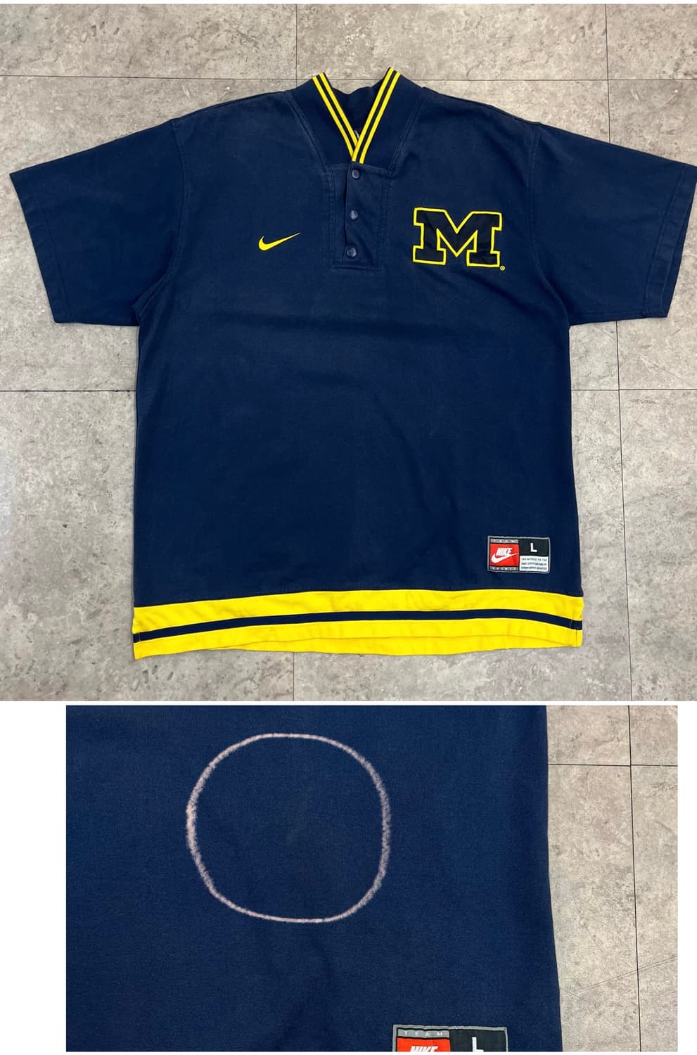나이키 미시간 울버린스 풋볼팀 웜업 반팔티 네이비 L #csz4054 상품이미지4
