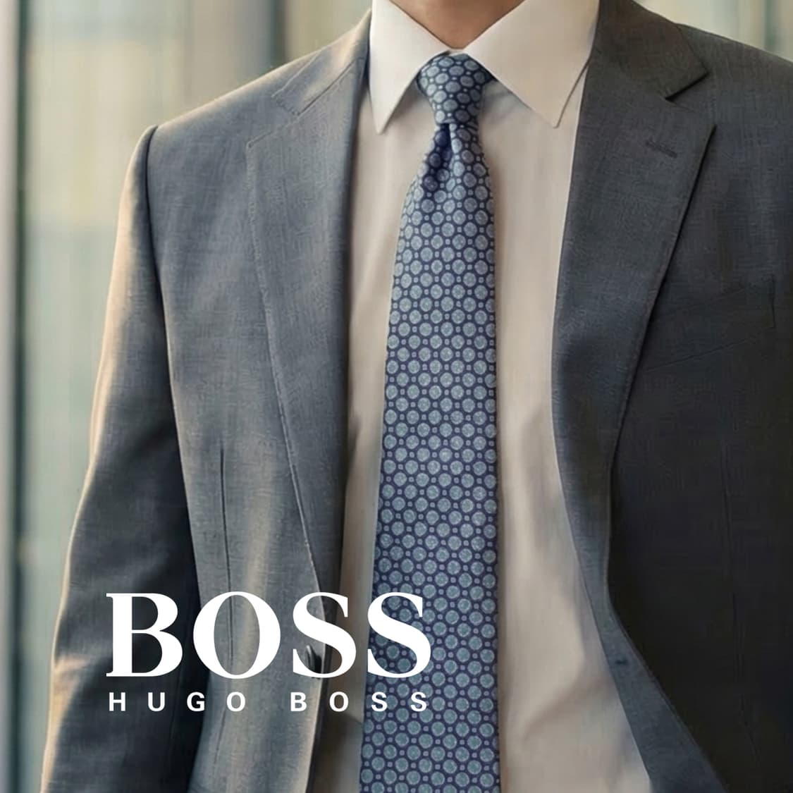 휴고보스 실크 블루 자카드 넥타이 8.4cm A~A+등급 E737 상품이미지1