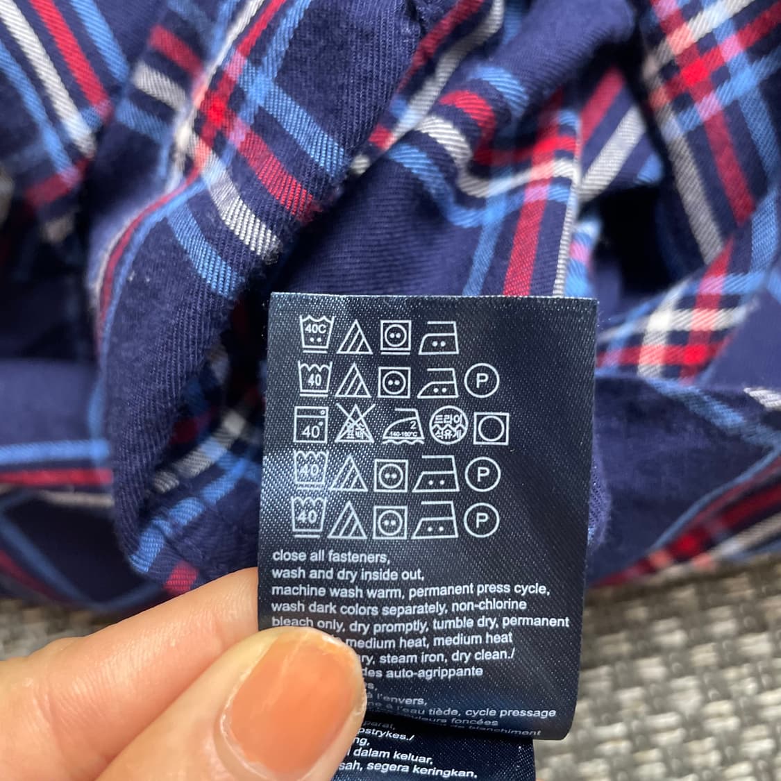 타미힐피거 네이비레드 체크 뉴욕핏 긴팔 셔츠 S 상품이미지8