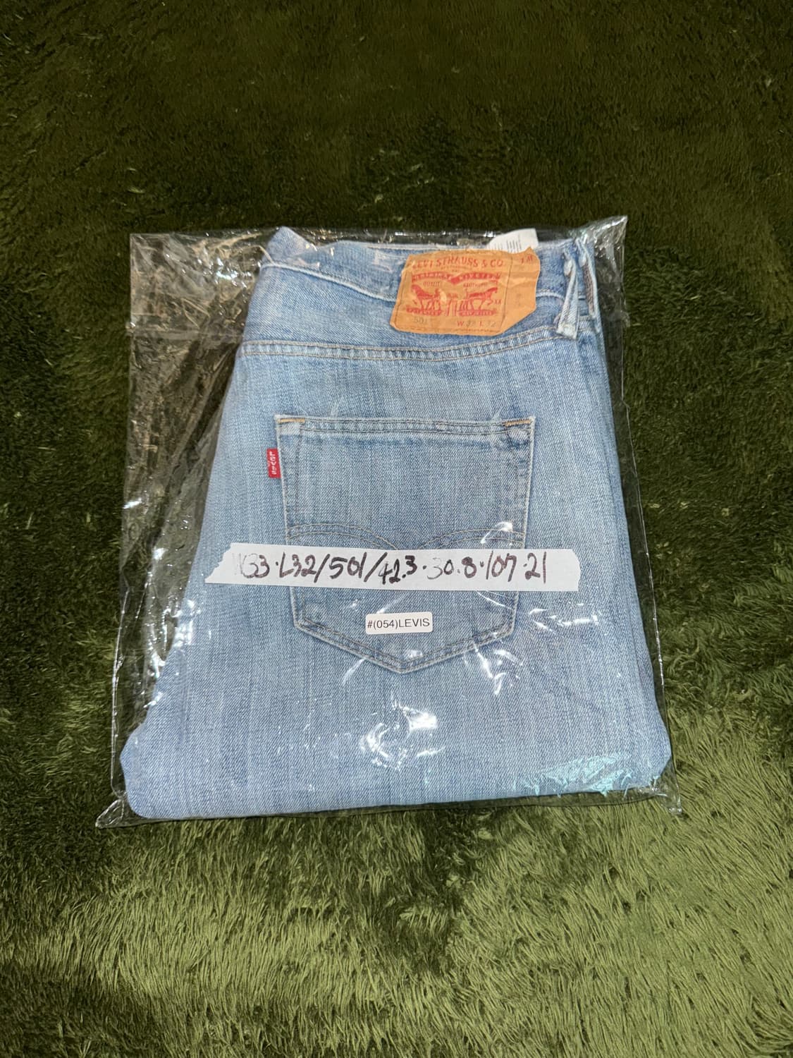 [W33/L32] 리바이스 501 스톤 워싱 데님 팬츠 라이트 인디고 상품이미지10