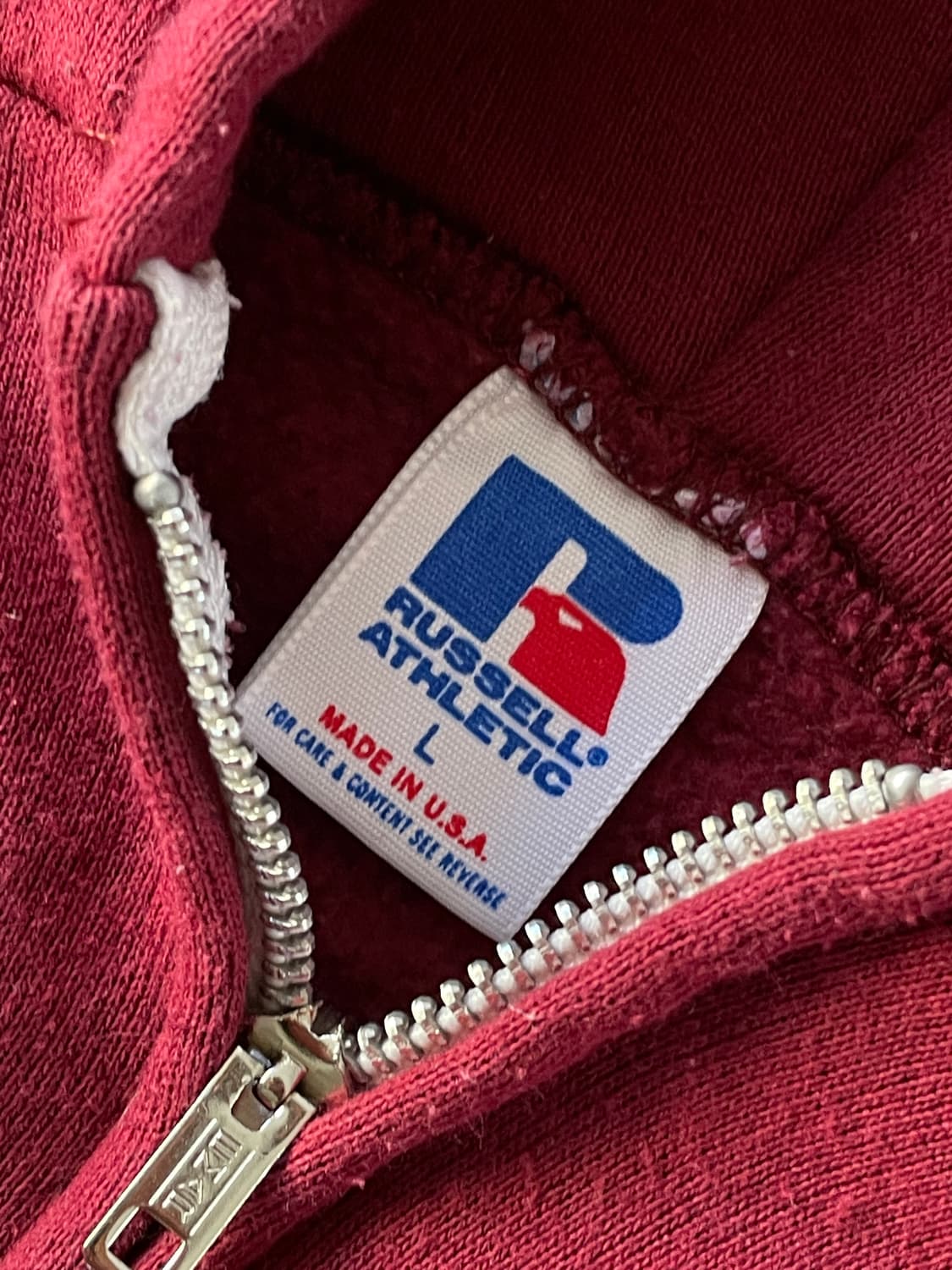 80s Russell Burgundy Hood zip 상품이미지8