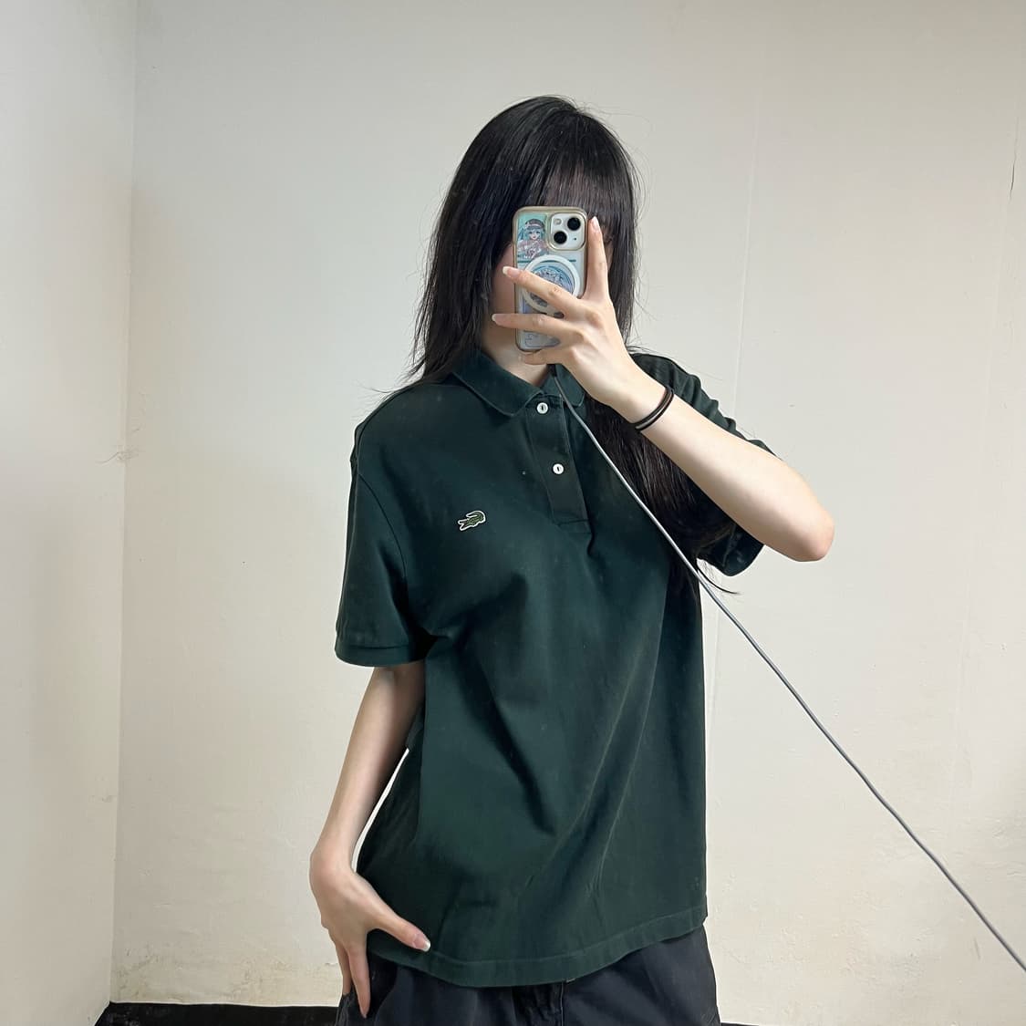Lacoste green collar t-shirt 상품이미지2