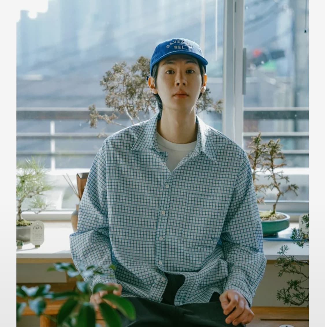 해브해드 체크셔츠 블루화이트 상품이미지5