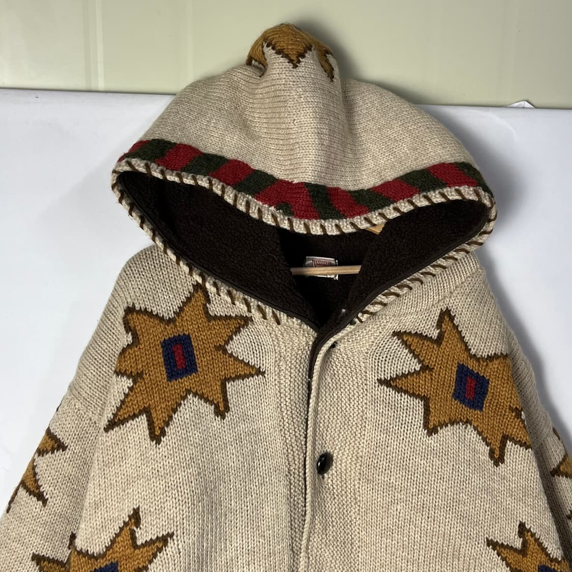 [VARORA] 바로라 웨스턴 네이티브 패턴 후드 니트가디건 상품이미지3
