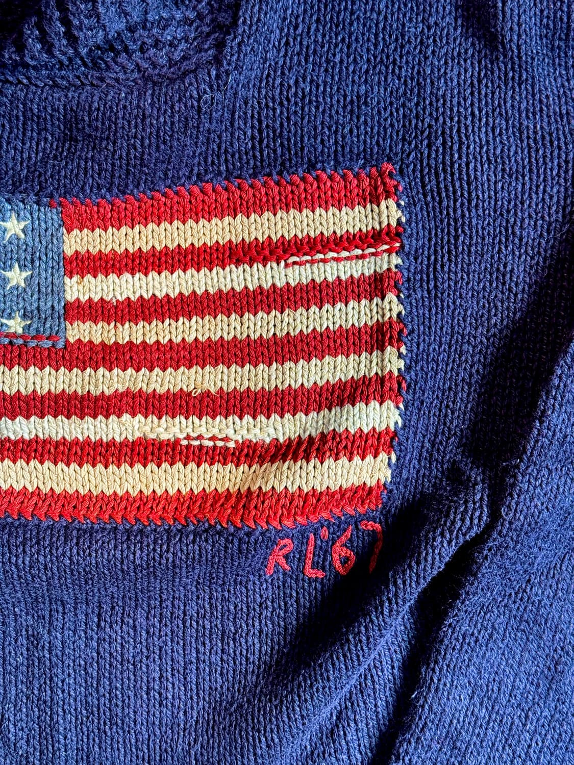 폴로 숄카라 성조기 니트 상품이미지5