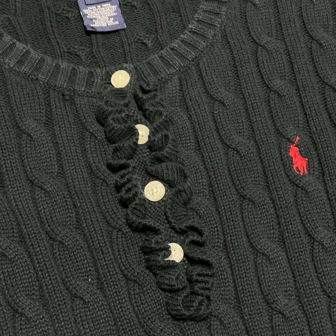 [S] 폴로 랄프로렌 꽈배기 케이블 프릴 빈티지 니트 상품이미지3