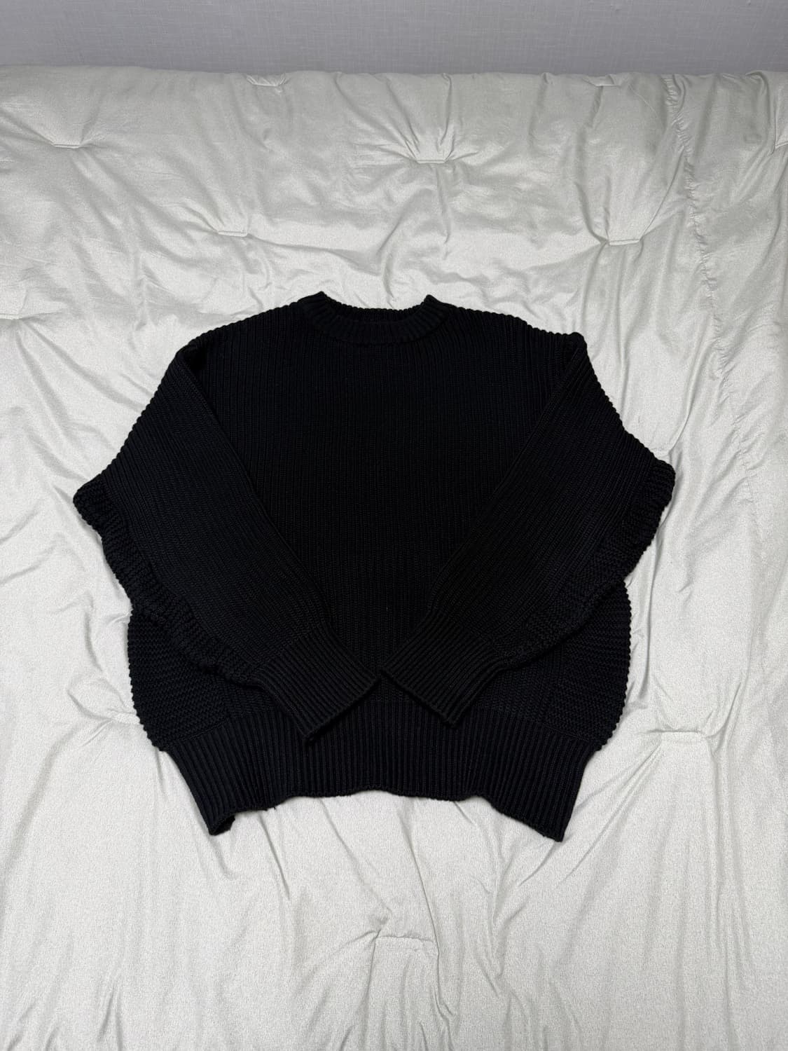 니티드X깡 케이블 니트 블랙 상품이미지1