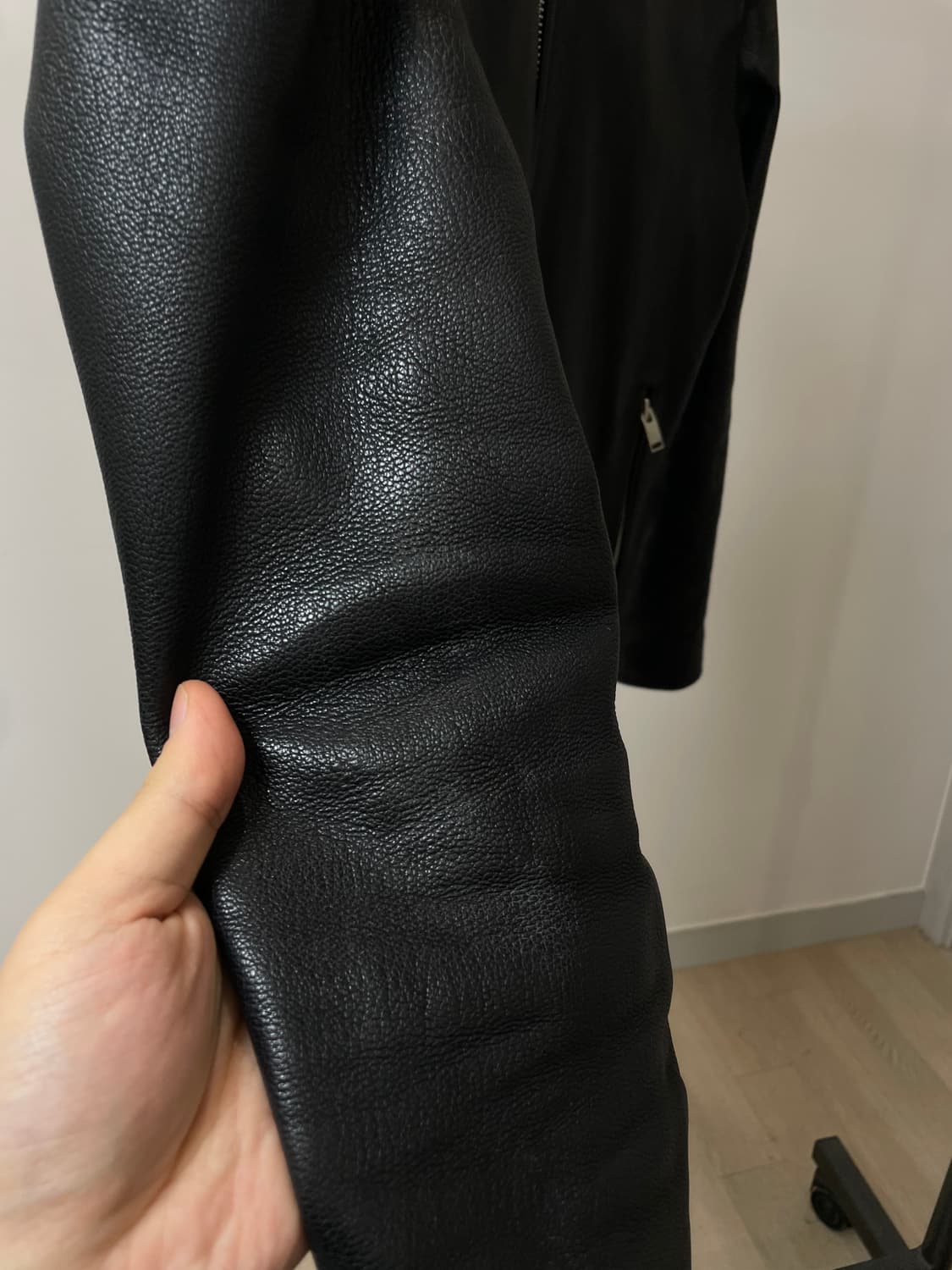 (XL) 싱글라이더 고트스킨 염소 가죽 레더 자켓 상품이미지8