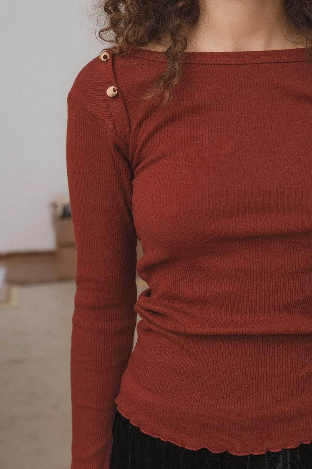 Disc long sleeve/ bine red/ baserange 상품이미지3