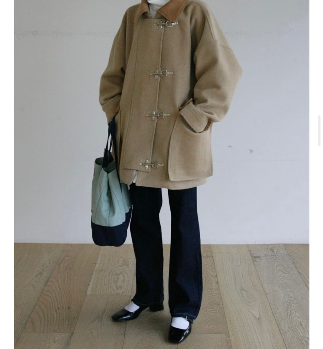 freckle 프레클 노이 어덜트 피셔맨 파이어맨 버클 디테일 코트 블루 상품이미지4