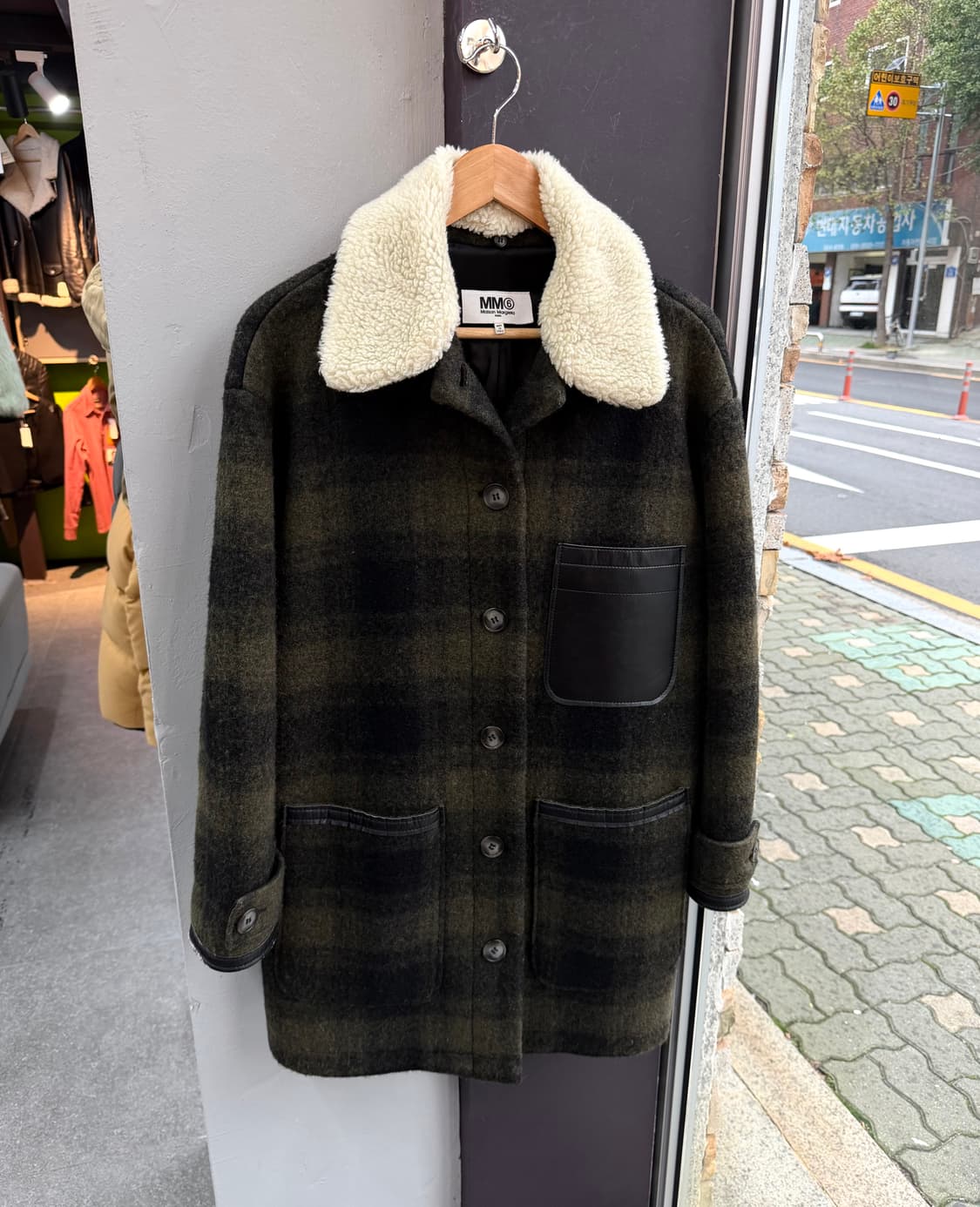 38/ 메종 마르지엘라 타탄체크 오버핏 울코트 상품이미지4