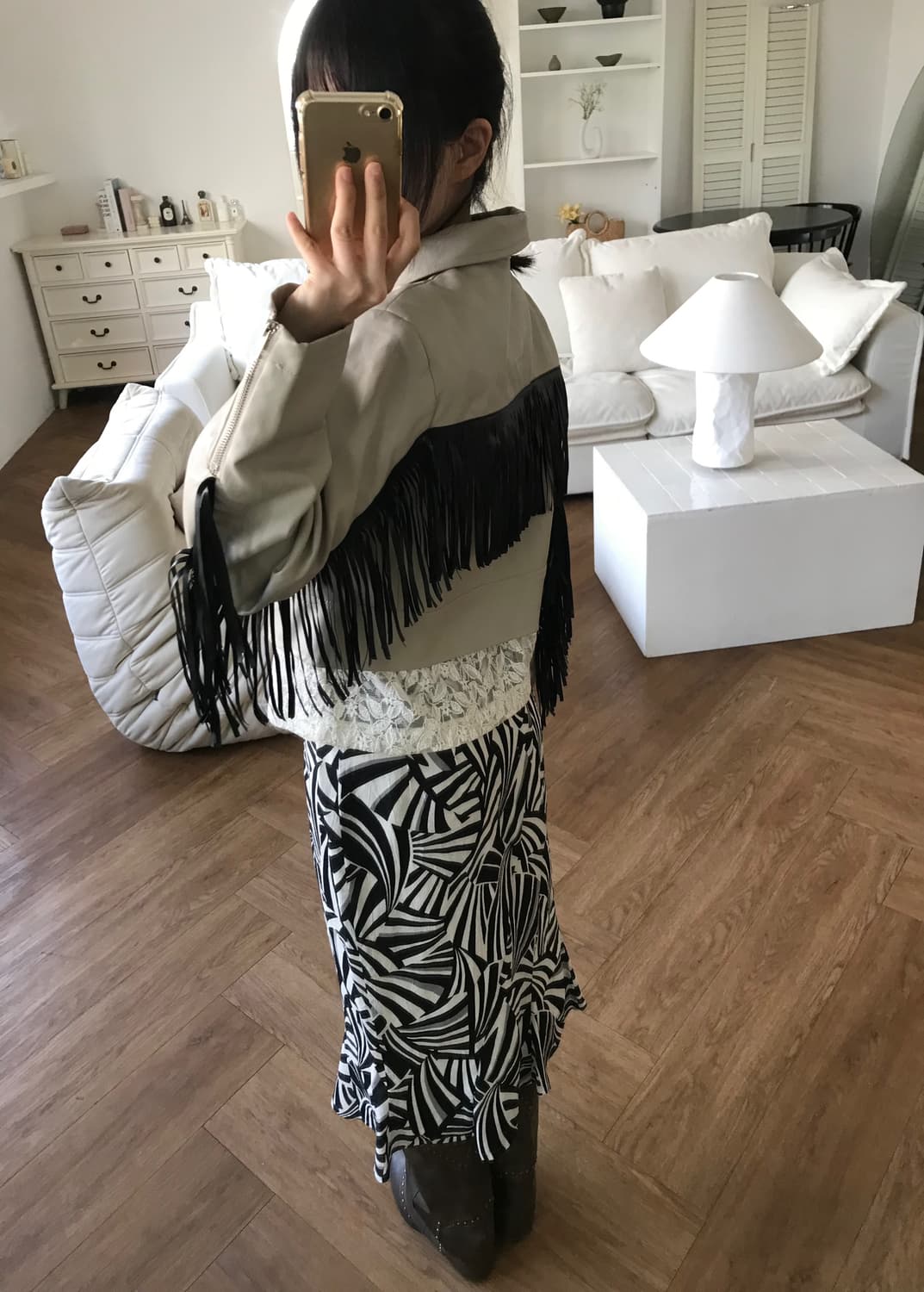 vintage fringe leather jacket 상품이미지3