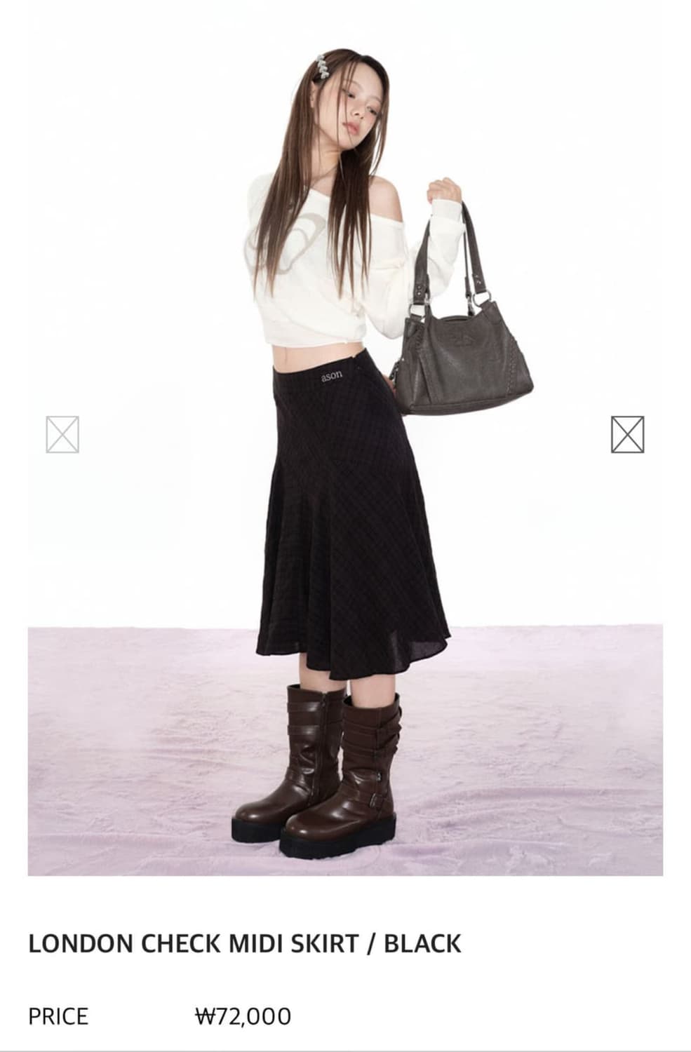 애즈온 런던 체크 미디스커트 상품이미지1