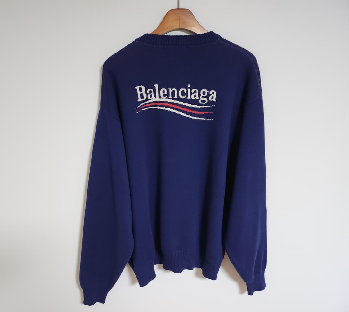 [S] 발렌시아가 블루 웨이브로고 울 니트 628743 T3176 상품이미지4