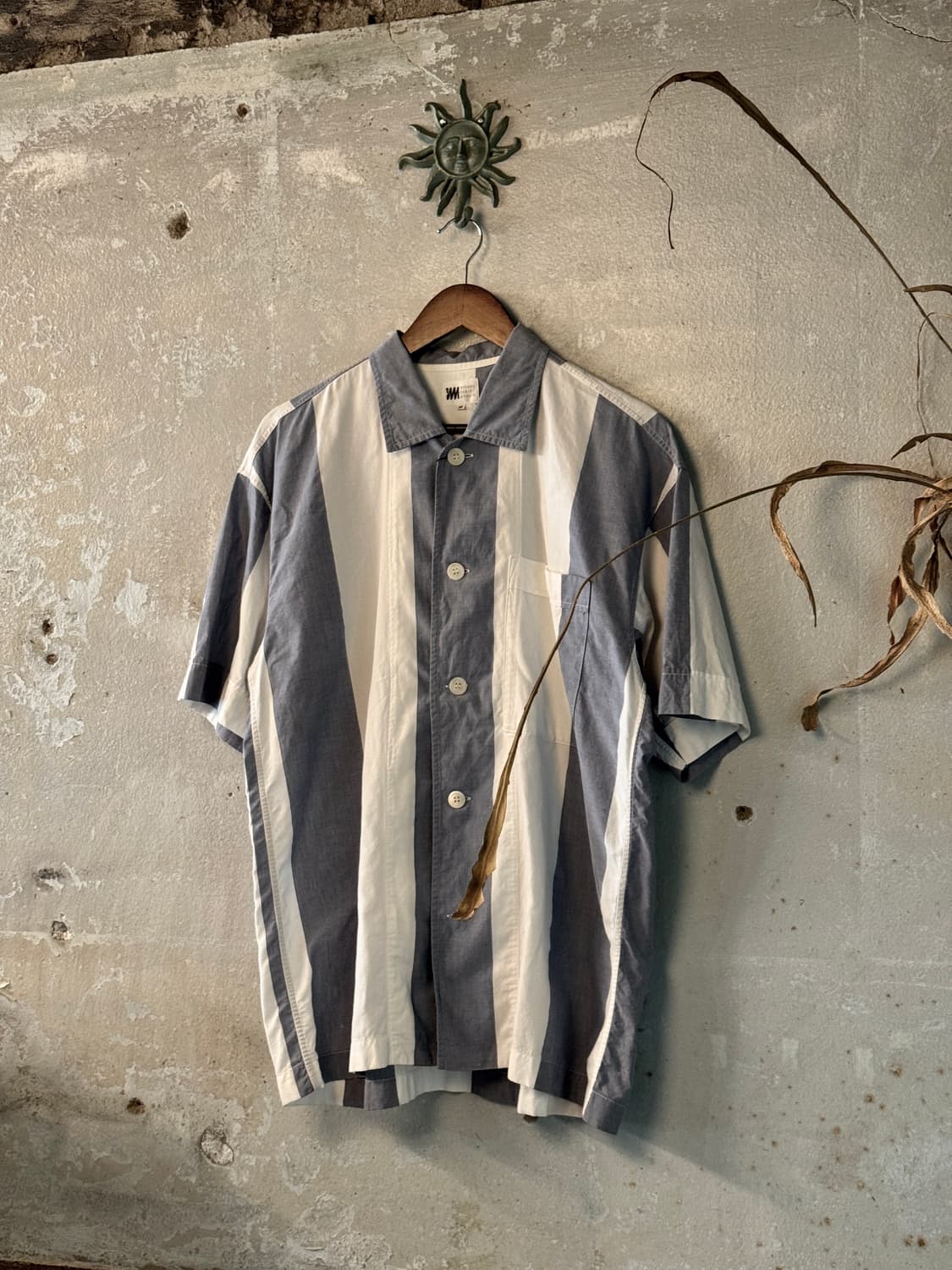 M-L ) ISSEY MIYAKE Stripe Shirt 상품이미지1