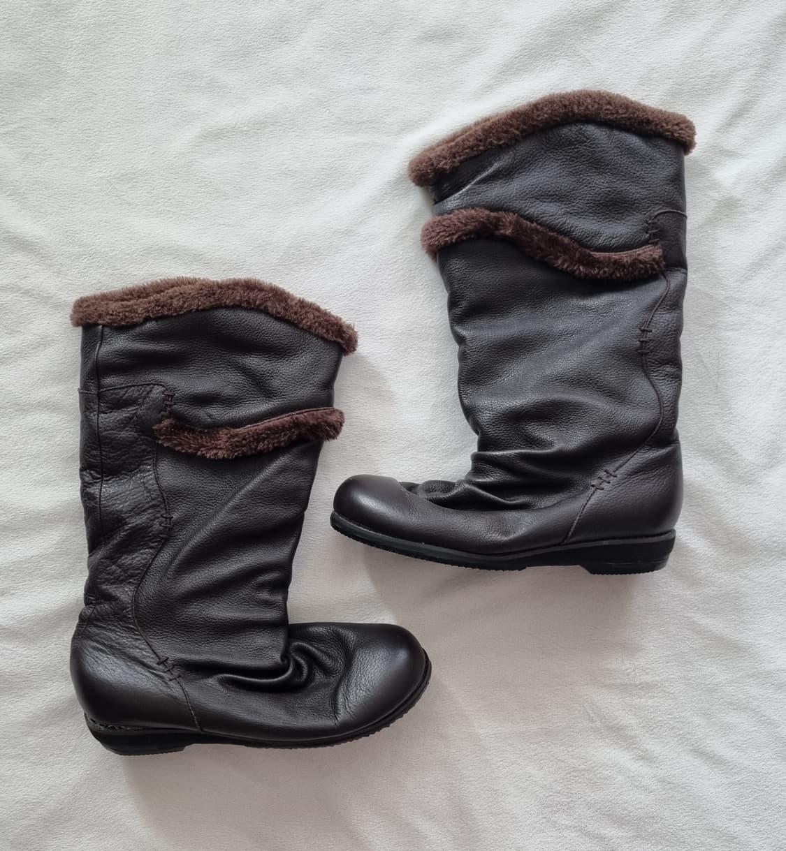 빈티지 브라운 퍼 부츠 상품이미지1