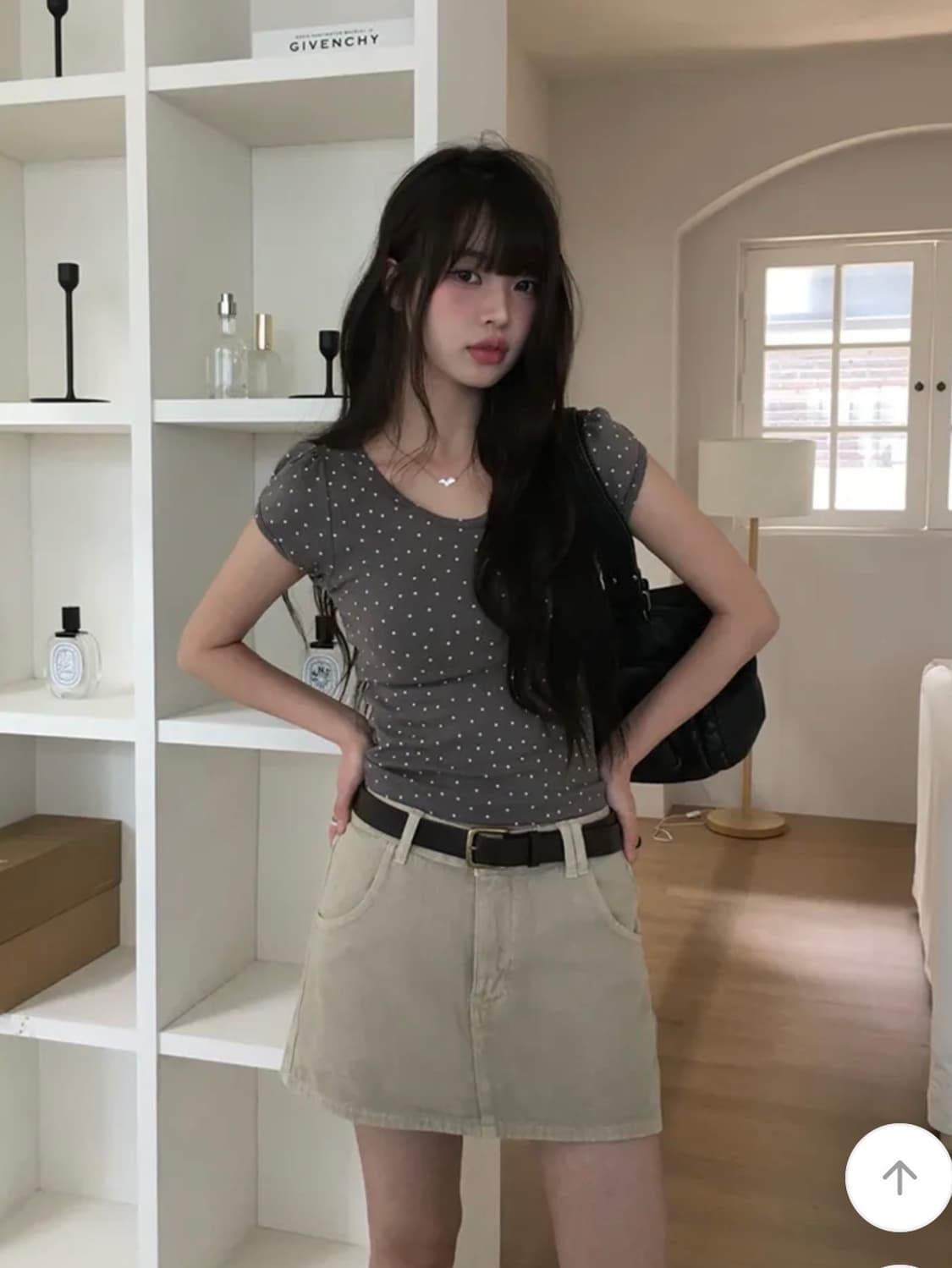 애니원모어 네쿠 스타 별 캡소매 퍼프 반팔 티셔츠 상품이미지3