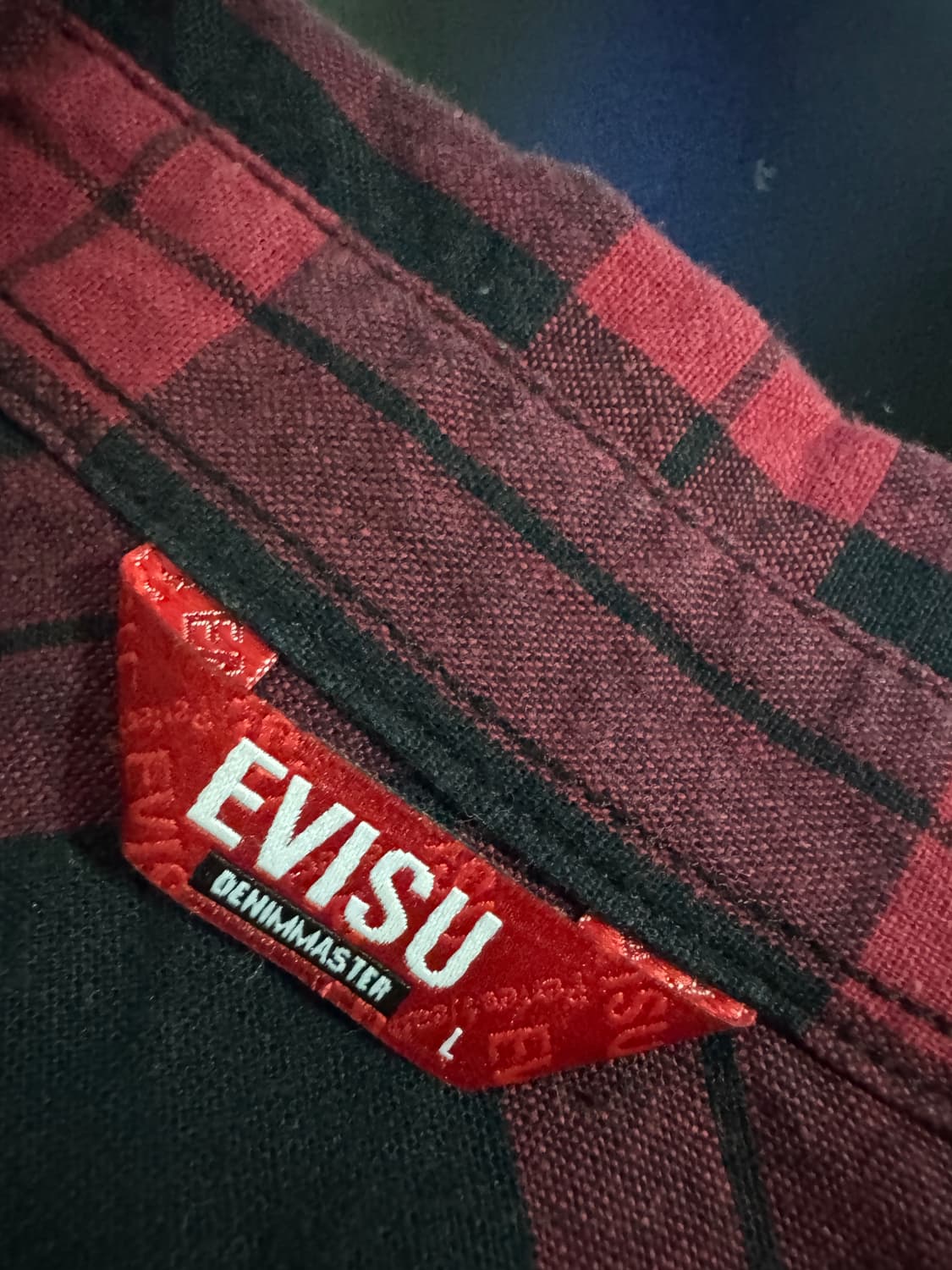 희귀! 여성 에비수 EVISU 빈티지 웨스턴 타단 체크 셔츠 L 상품이미지3