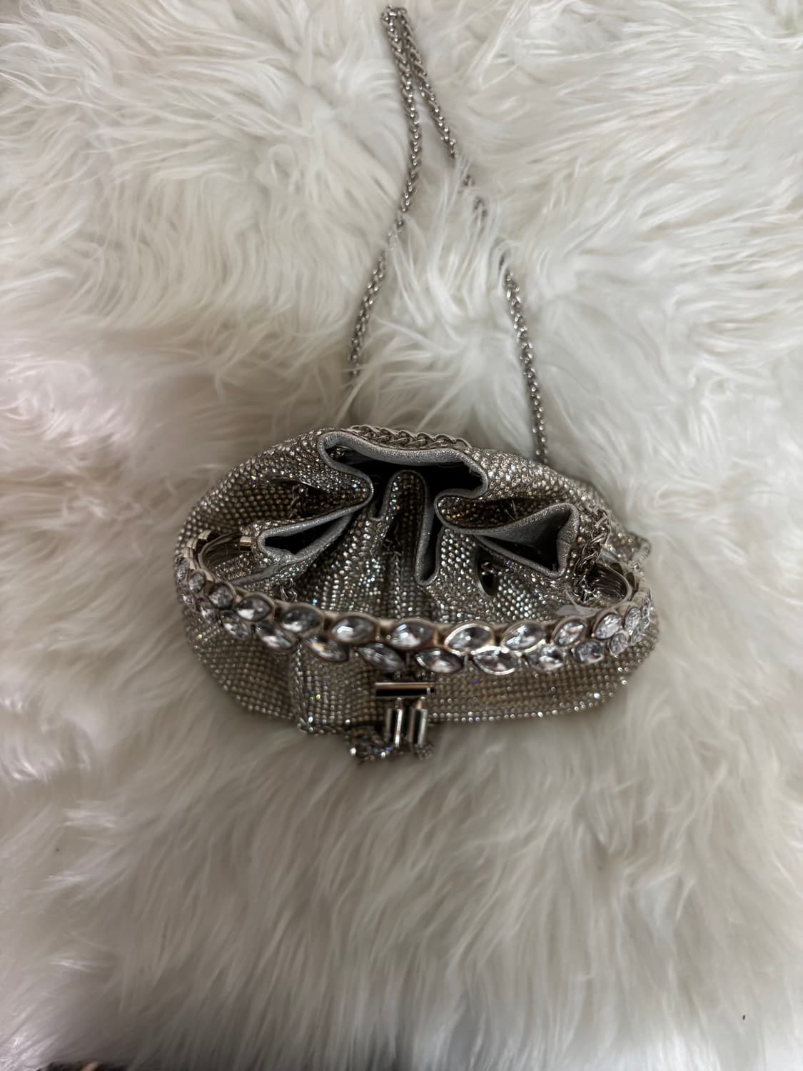 블링블링 큐빅 크리스탈 실버 버킷백(복조리백) 상품이미지4