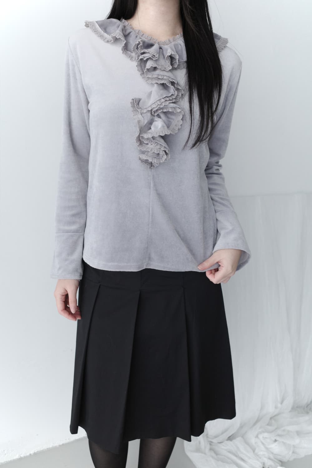 frill velvet long sleeve 상품이미지5