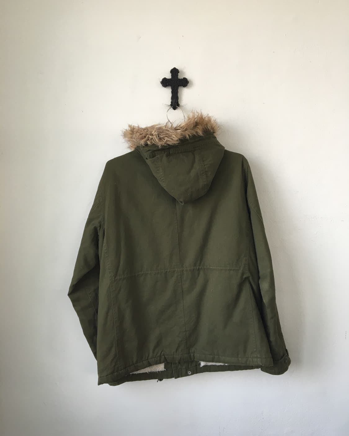 Fake fur hood filed jacket 상품이미지3