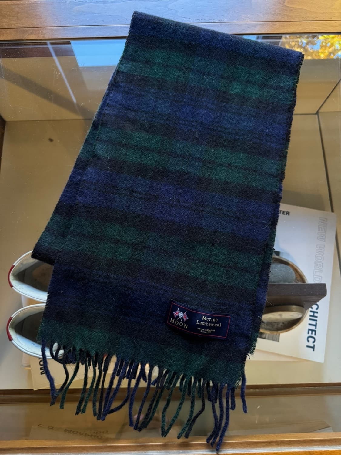 MOON 문트위드 메리노울 블랙와치 머플러 상품이미지5