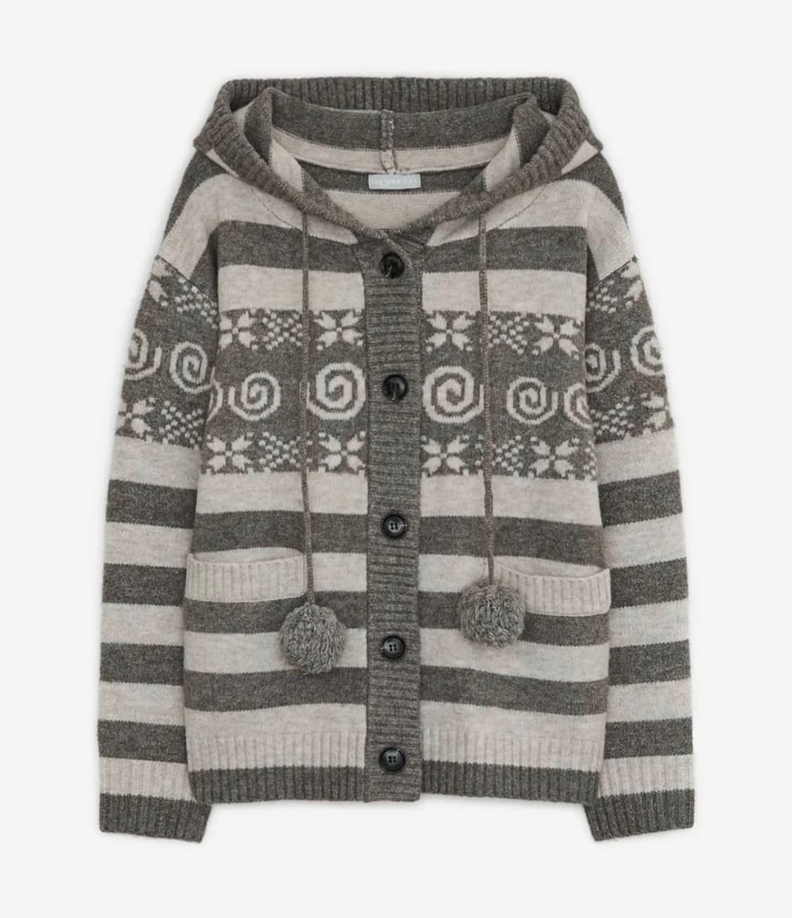 오늘만 이가격 허그유어스킨 엔젤 윙 후드 폼폼 가디건 브라운 상품이미지1