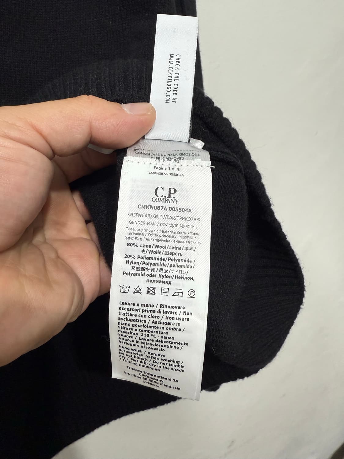 씨피컴퍼니 렌즈 와펜 크루넥 울 니트 스웨터 52사이즈 상품이미지8