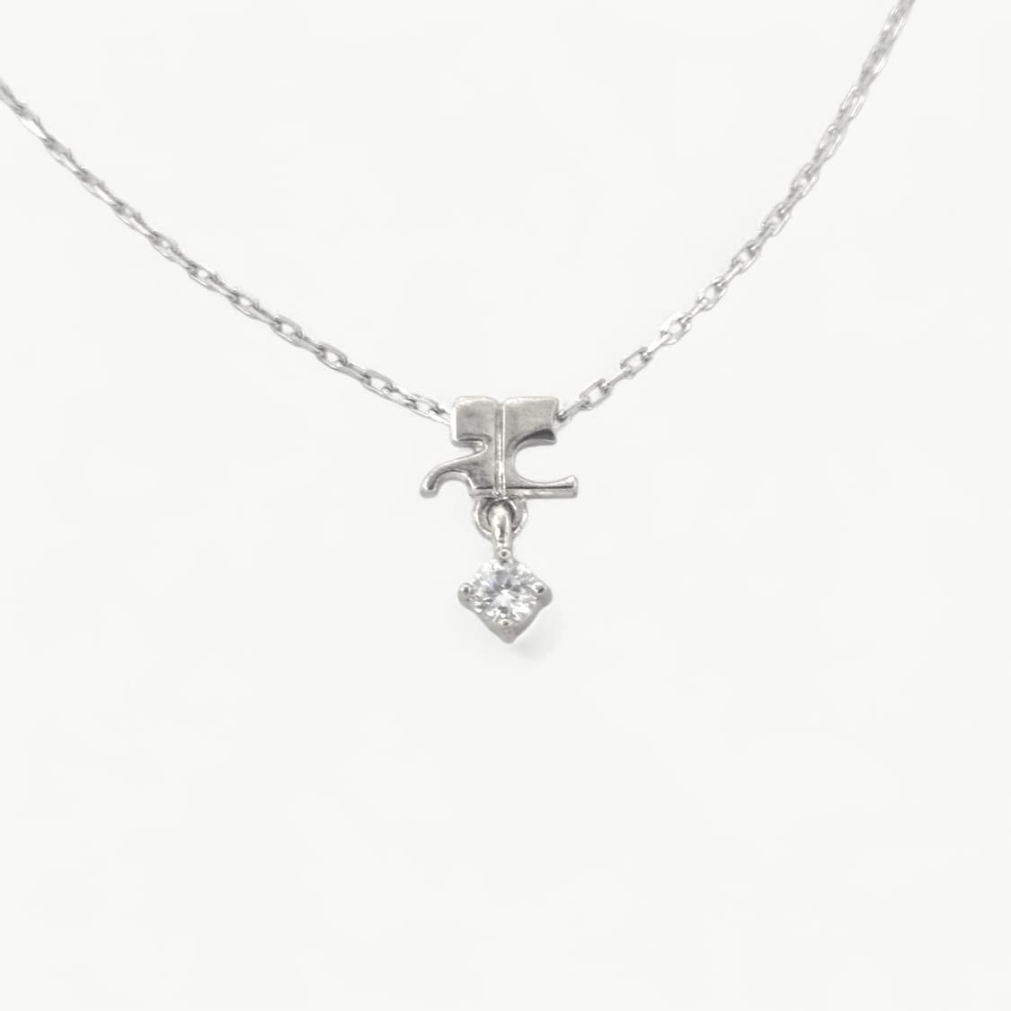 꾸레쥬 스톤포인트 로고 목걸이 상품이미지2