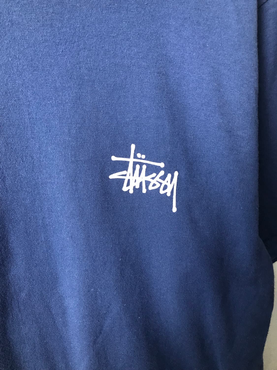 스투시 스탁로고 블루 반팔 티셔츠 상품이미지5