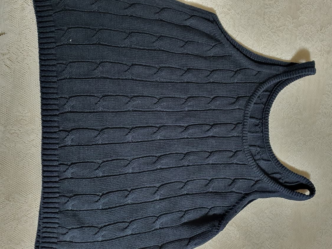 [빈티지] 꽈배기 니트 끈나시 네이비 상품이미지6