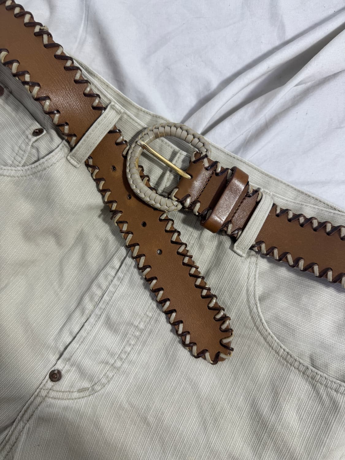 Marella 위빙 스티치 레더 벨트 상품이미지4