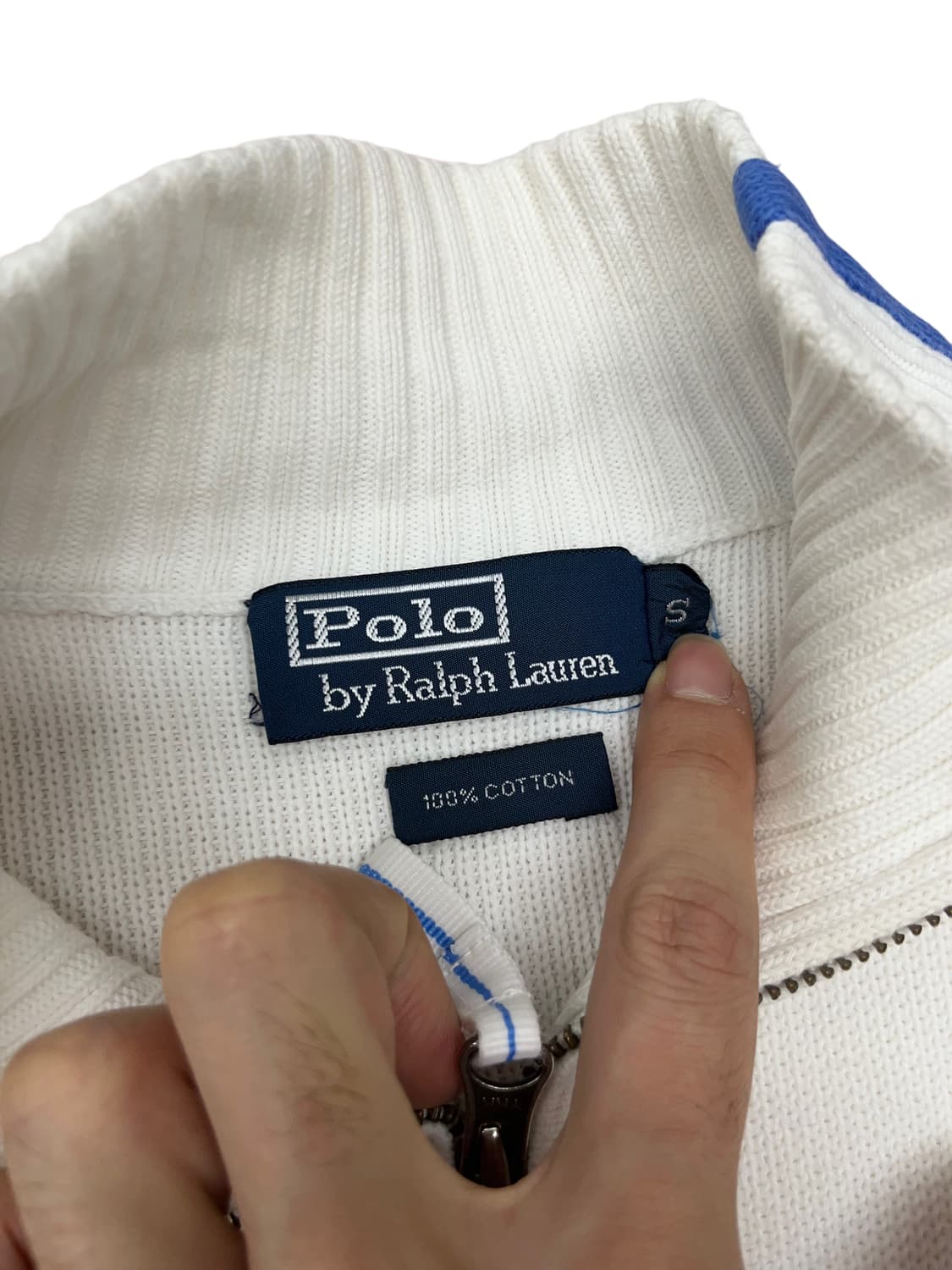 [S] 폴로 포니 로고 라인 니트 집업 상품이미지5