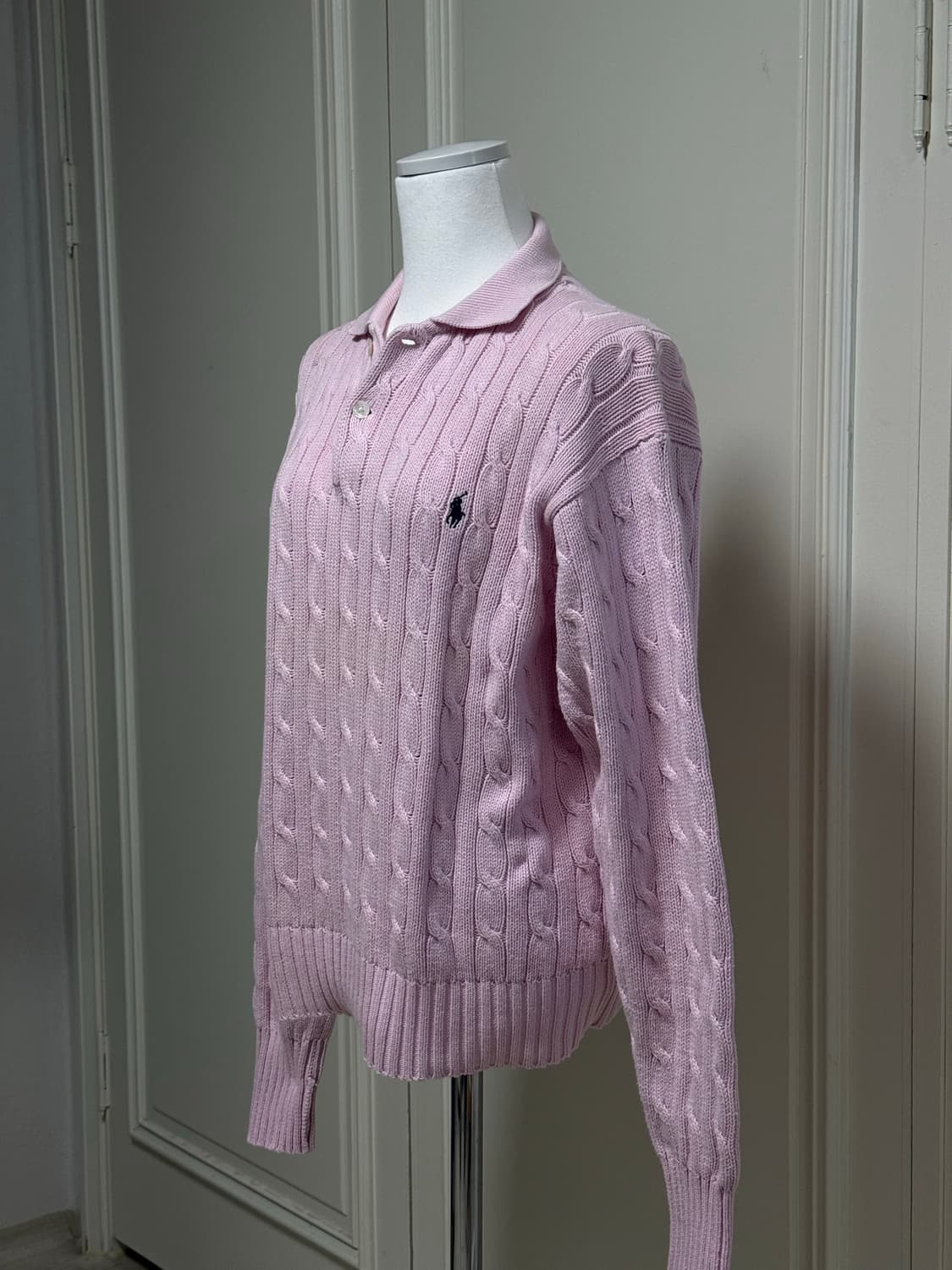 폴로 랄프로렌 연핑크 카라니트 상품이미지3