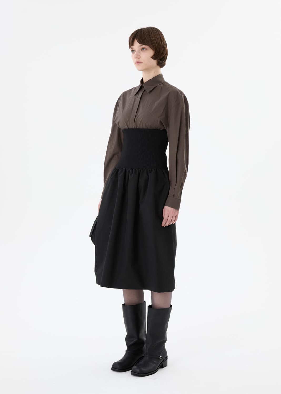 아모멘토 Taffeta Shirring Flare Skirt 밴딩 스커트 상품이미지2