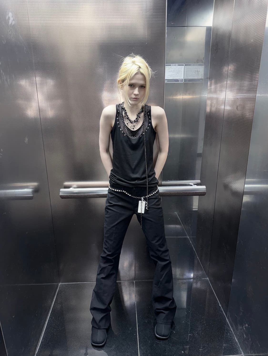 black bootcut pants 부츠컷 코튼 팬츠 상품이미지2