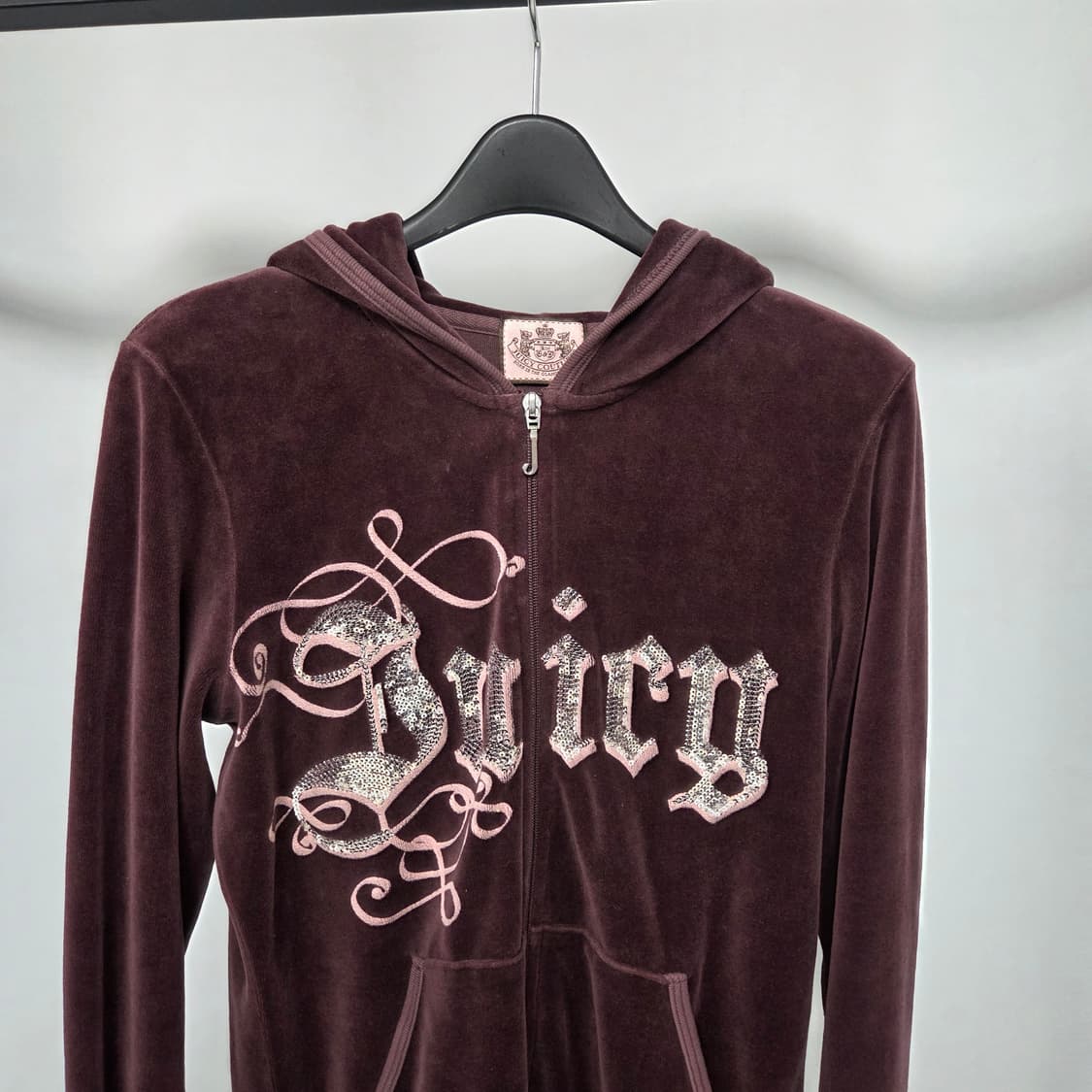 쥬시꾸뛰르 핑츠초코 벨벳후드집업(희귀컬러) 상품이미지3