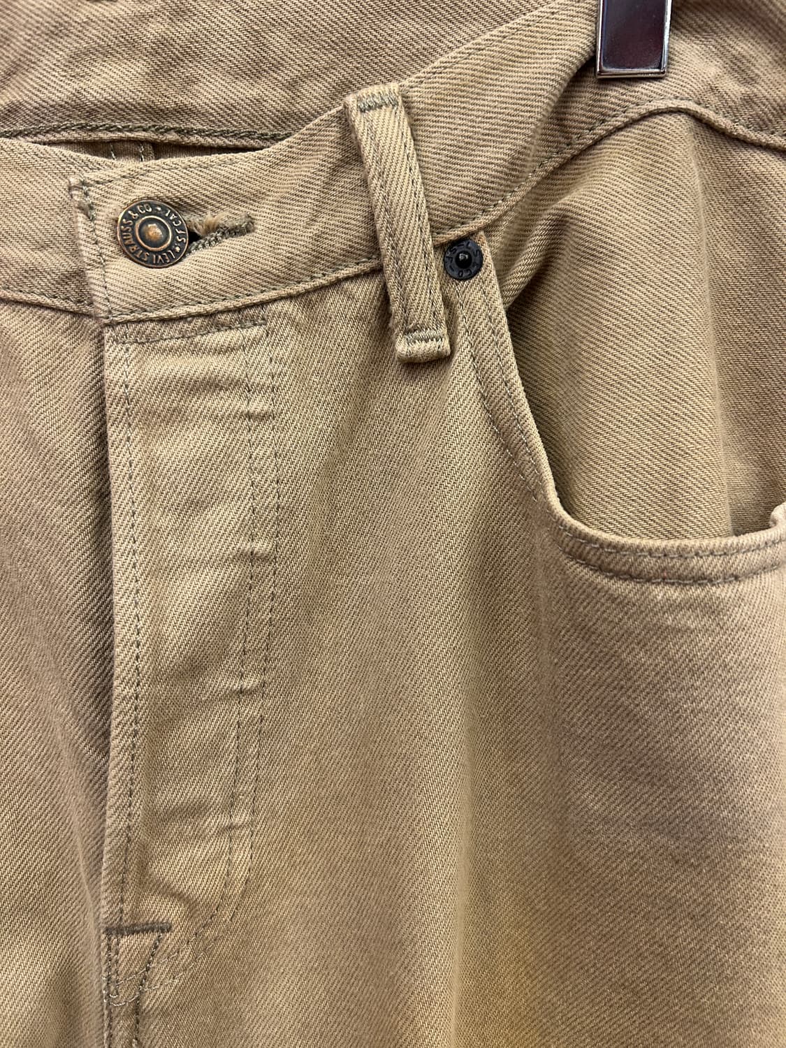 Levi's 501 오리지널 핏 베이지 코튼팬츠 상품이미지3
