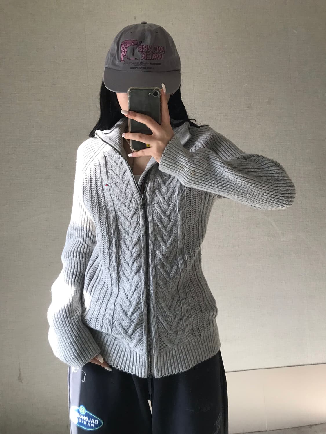 타미힐피거 오트밀 니트집업 상품이미지4