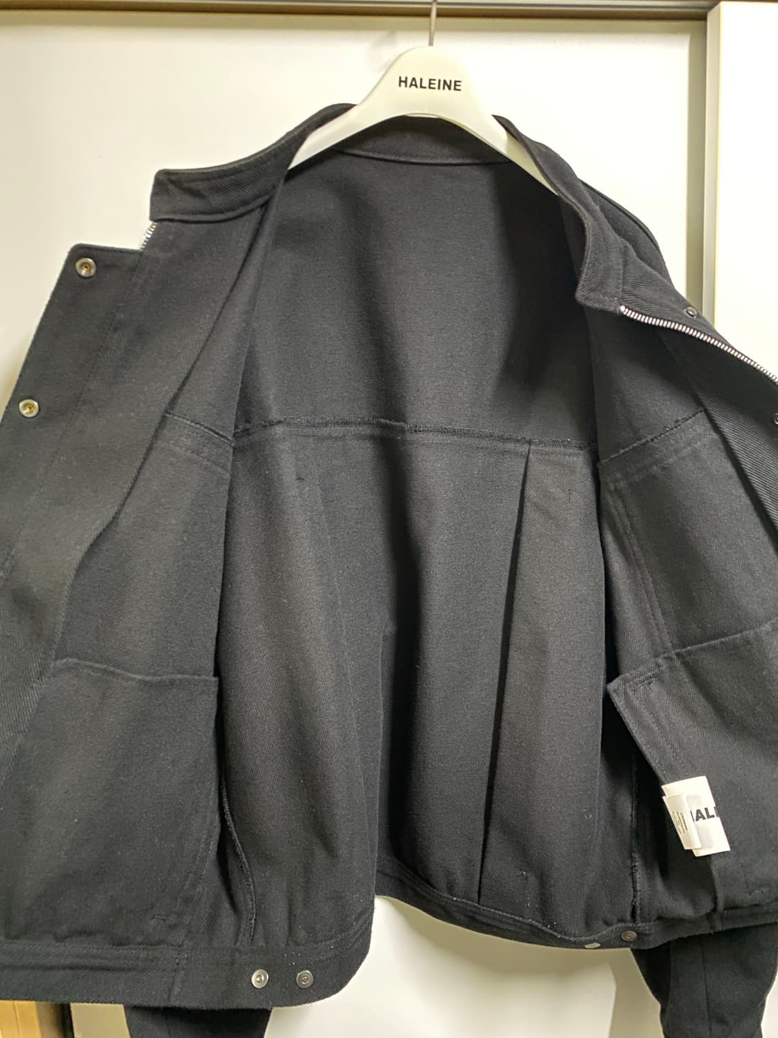 [1]알렌느 카펜터 트윌 데님 바이커 자켓 블랙 상품이미지6