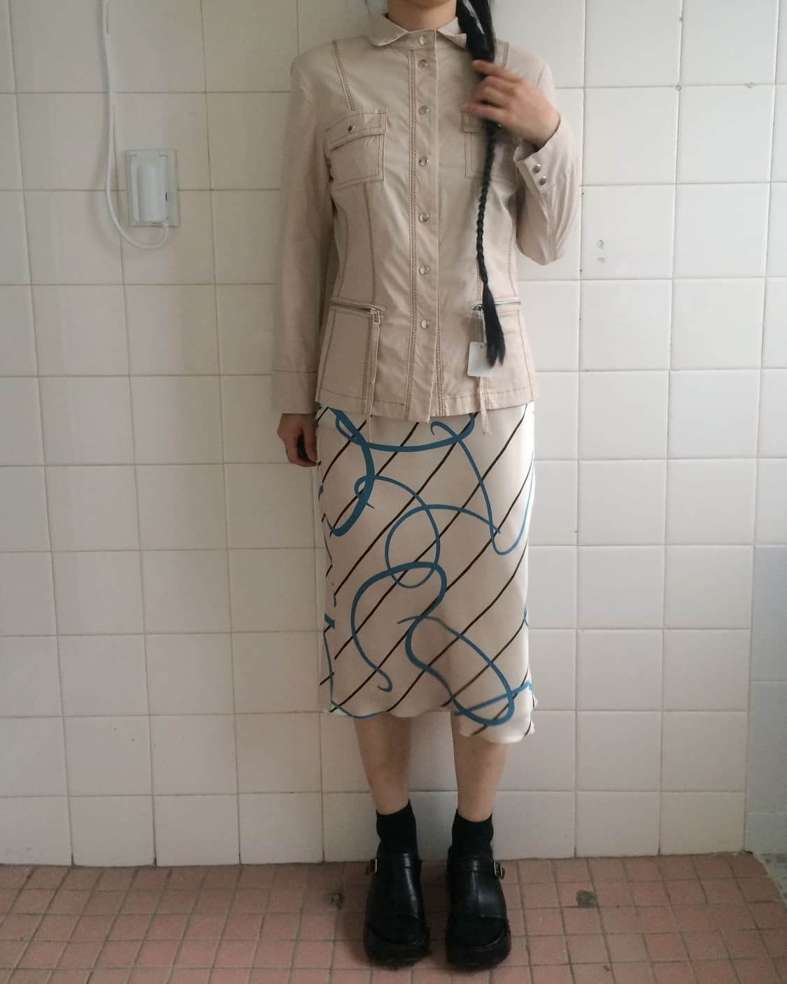 Pocket point linedetai high neck jacket 상품이미지1