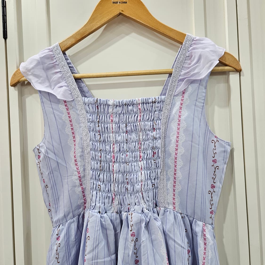 엑시즈팜 플라워 보더 코르셋 레이스업 원피스 상품이미지6