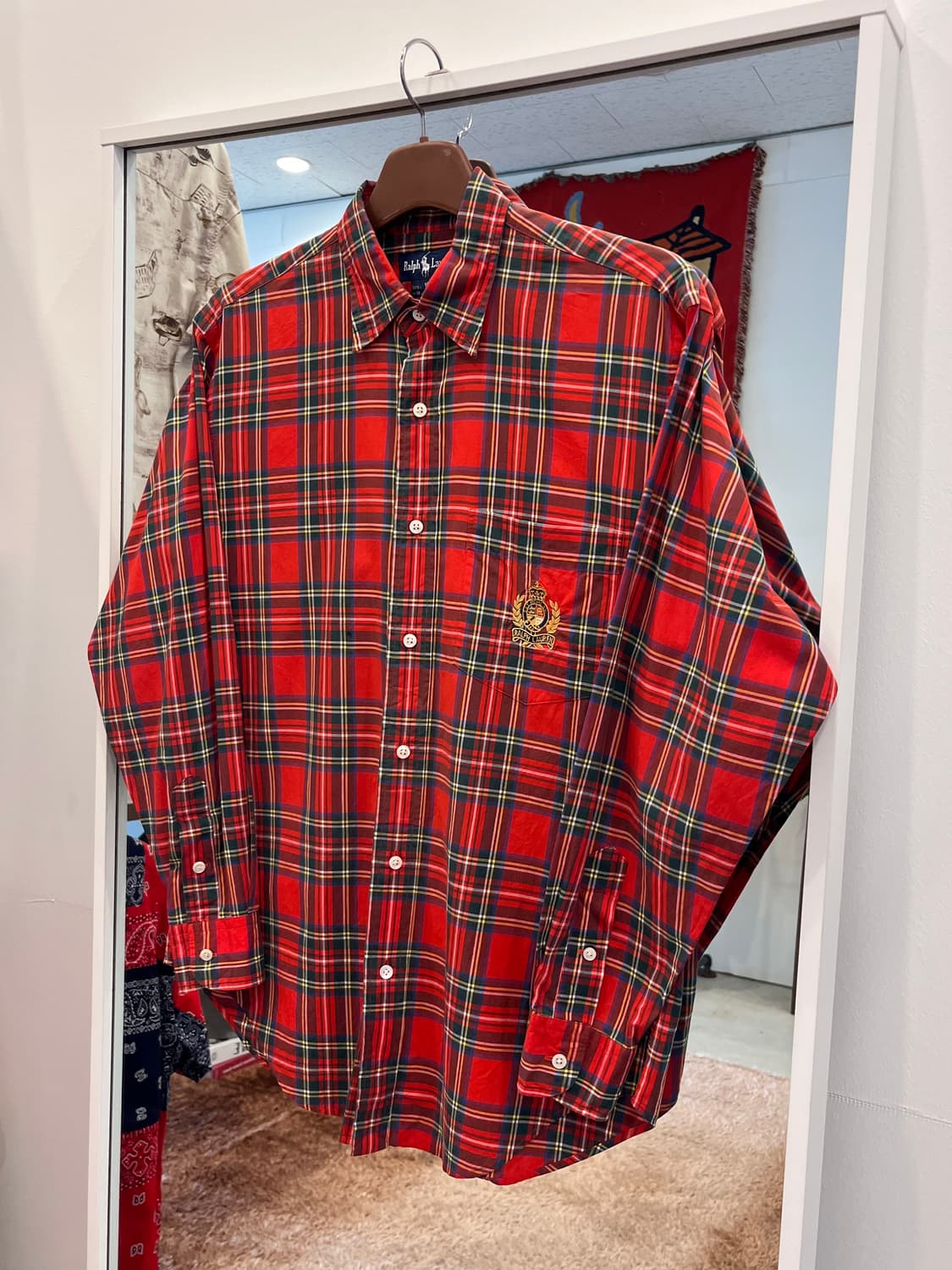 Polo ralph lauren 폴로 랄프로렌 자수 체크 셔츠 상품이미지1