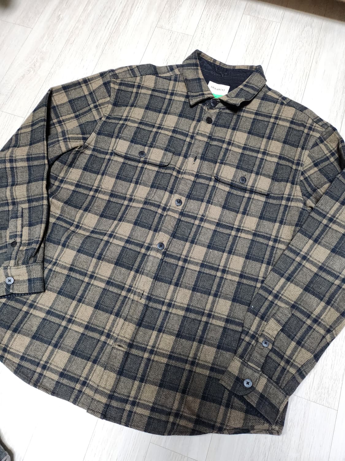 카키스khakis 브러시드 플레이드 체크셔츠 브라운 3 상품이미지1