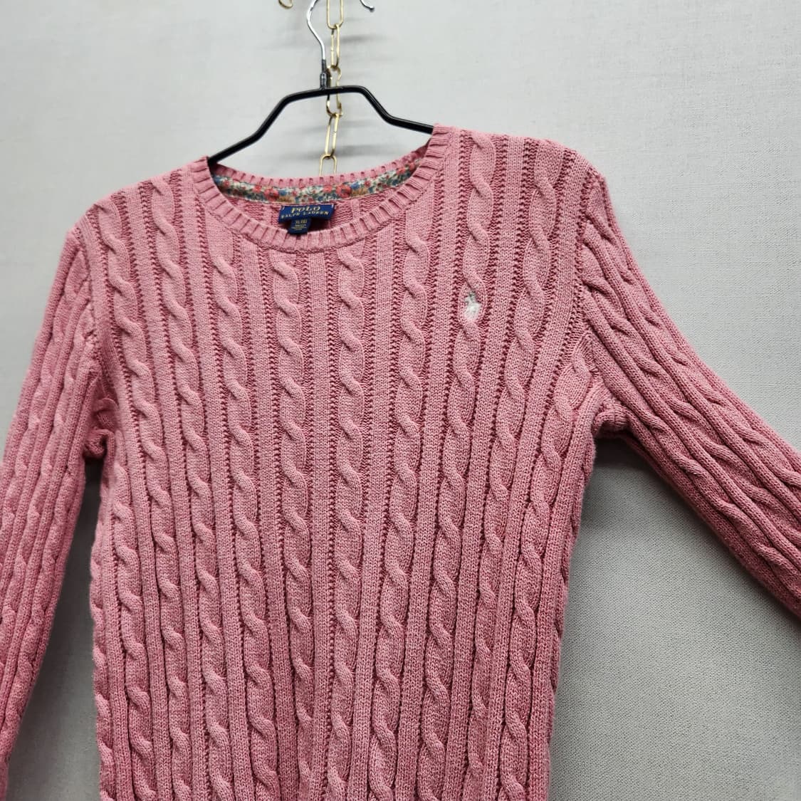 폴로랄프로렌 로고 꽈배기 니트 S 상품이미지3