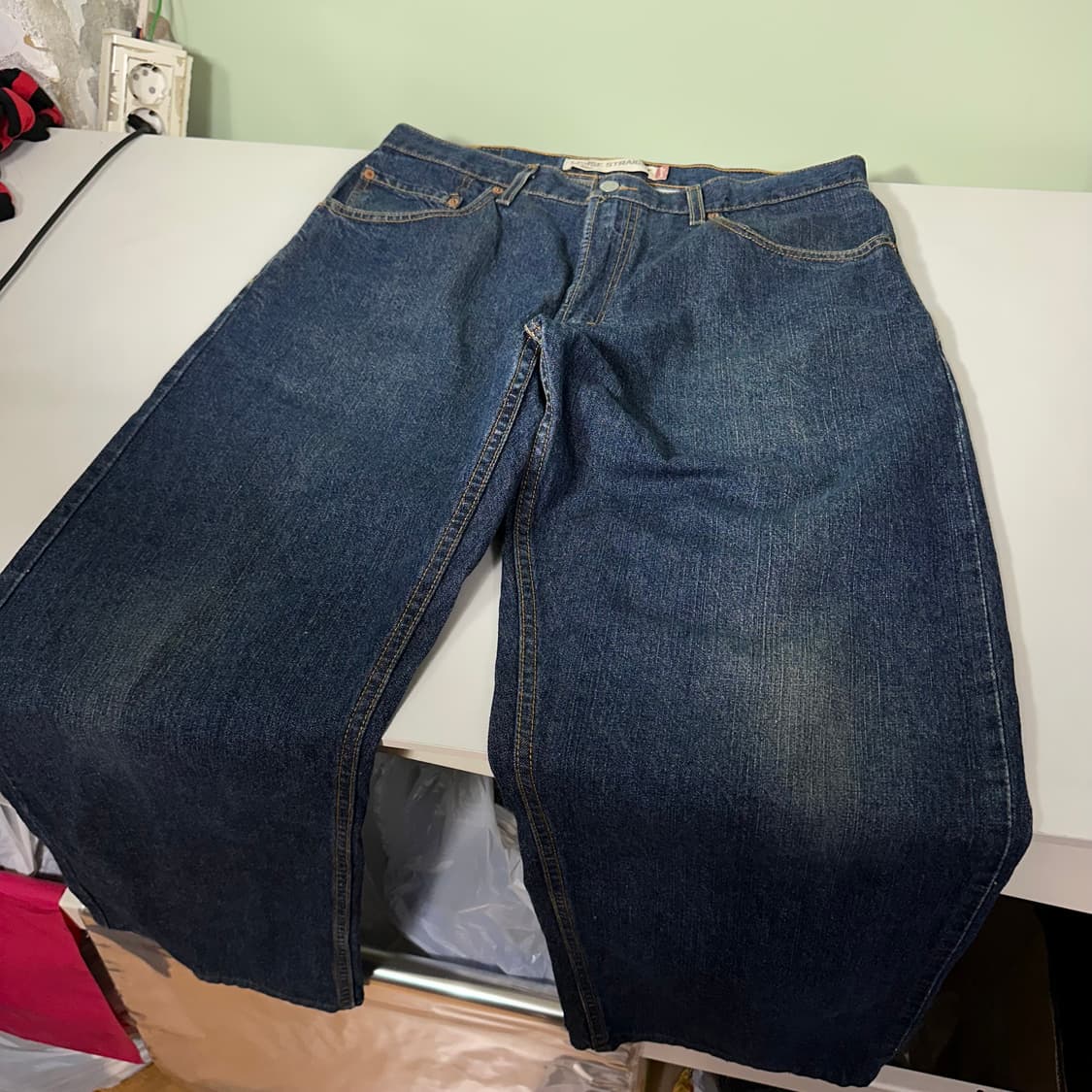 XL 리바이스569 루즈스트레이트핏 진청워시드 데님팬츠 상품이미지4