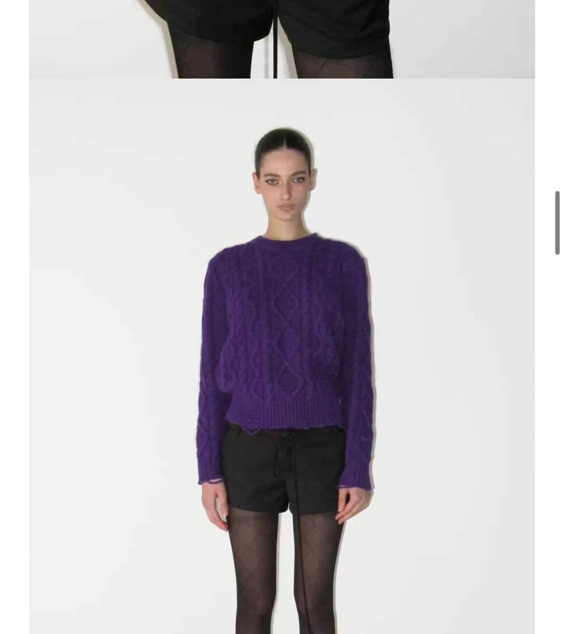 썬번프로젝트 데미지 케이블 울 니트 상품이미지1