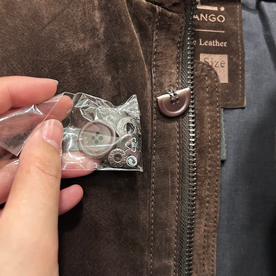 H.E by MANGO 차이나카라 스웨이드 집업 자켓 상품이미지5